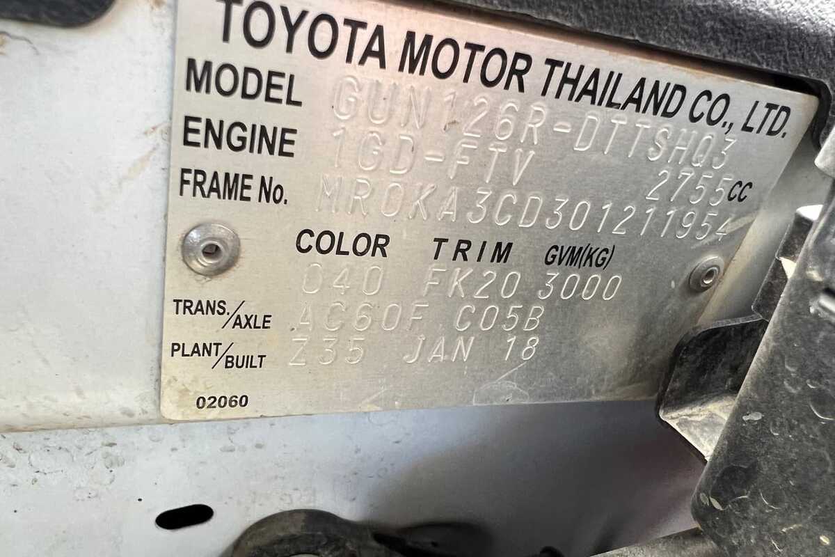 2018 Toyota Hilux SR GUN126R