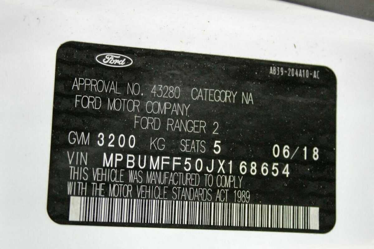 2018 Ford Ranger XLT 3.2 Hi-Rider (4x2) PX MkII MY18
