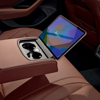 Rear armrest with tablet holder