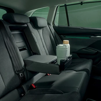 Armrest with two cup holders