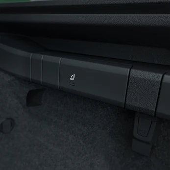 Button-operated folding of rear backrest