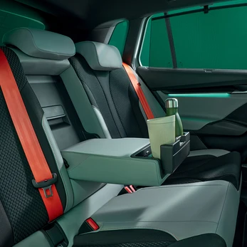 Armrest with two cup holders