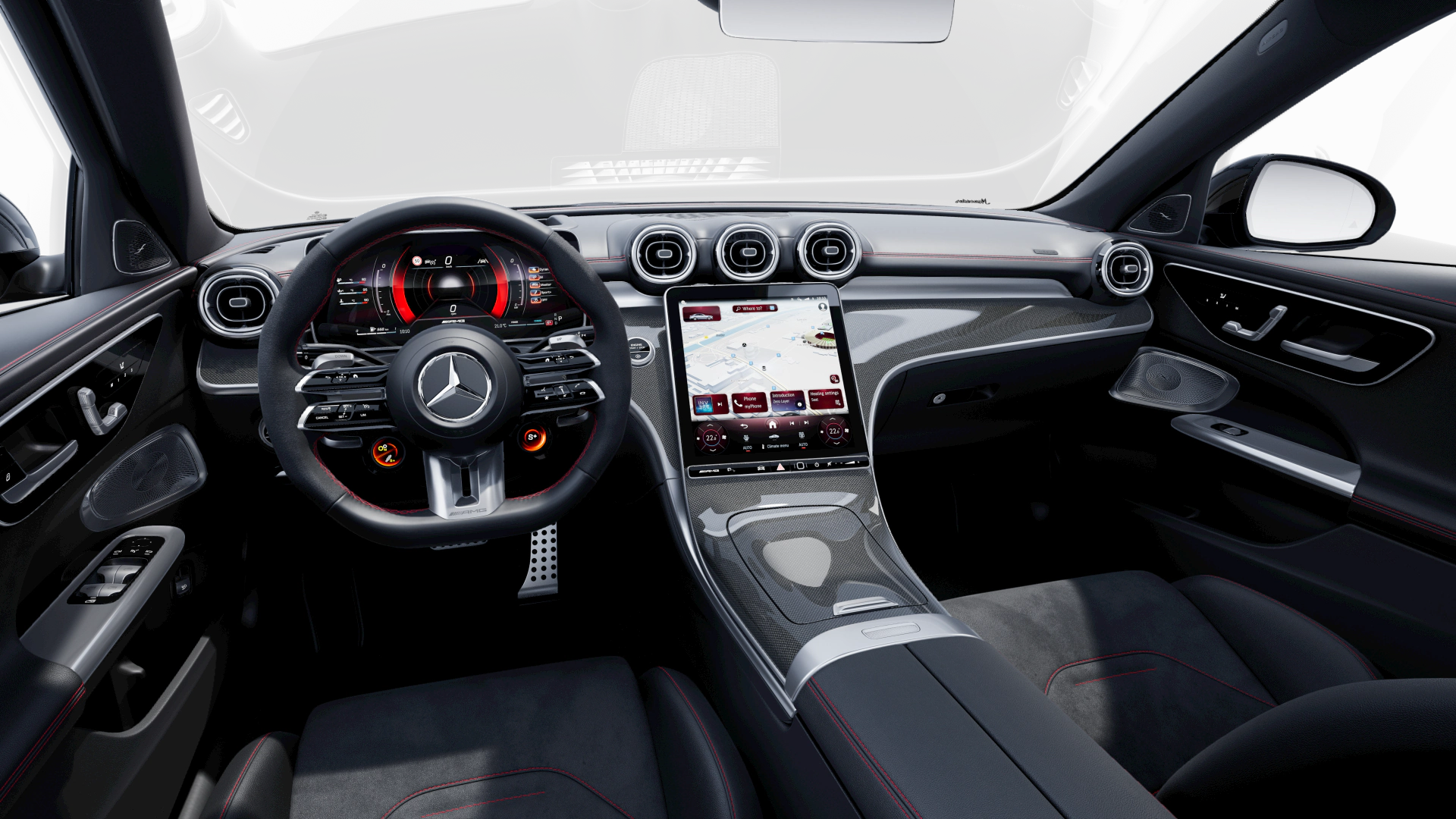 Interior of the Mercedes-AMG C-Class Sedan.