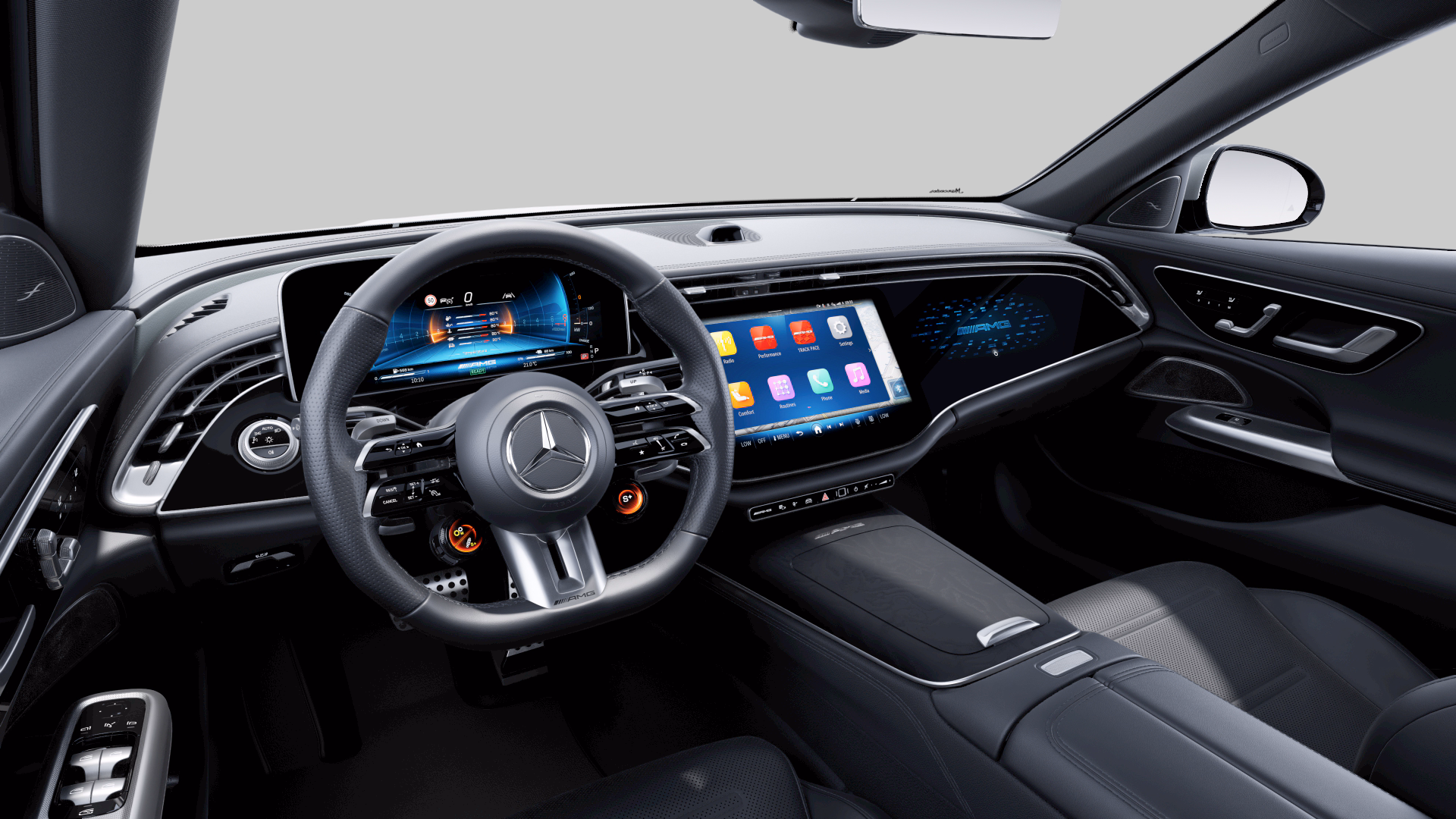 Interior of the Mercedes-AMG E-Class Sedan.
