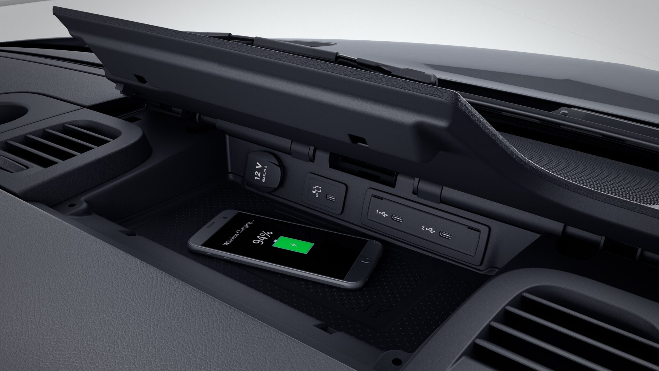 The smart compartment that charges your phone