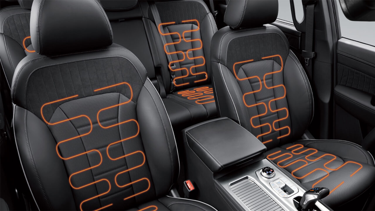 Heated front and rear outer seats