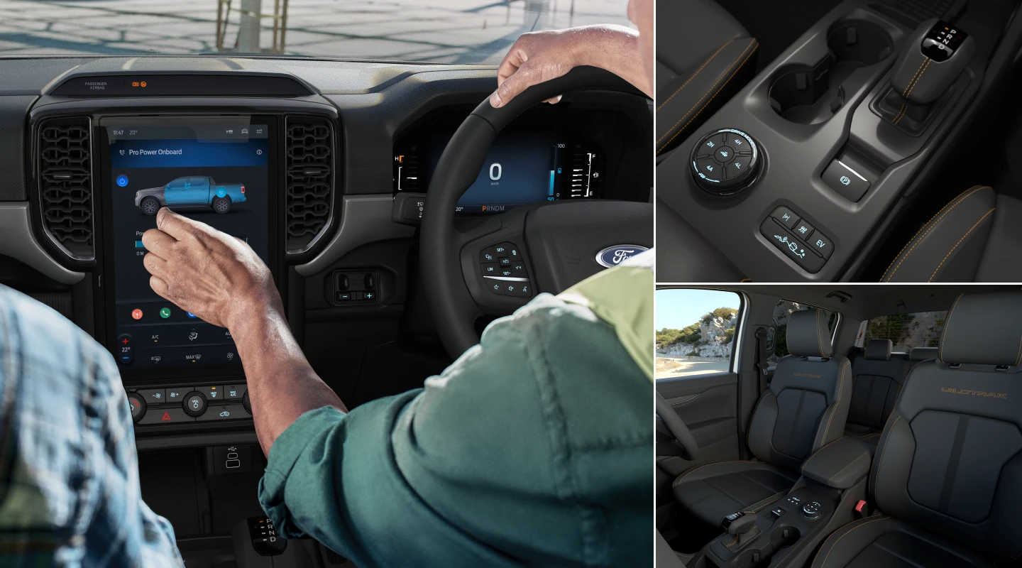 Ranger PHEV Wildtrak interior shown.