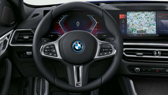  M leather steering wheel.