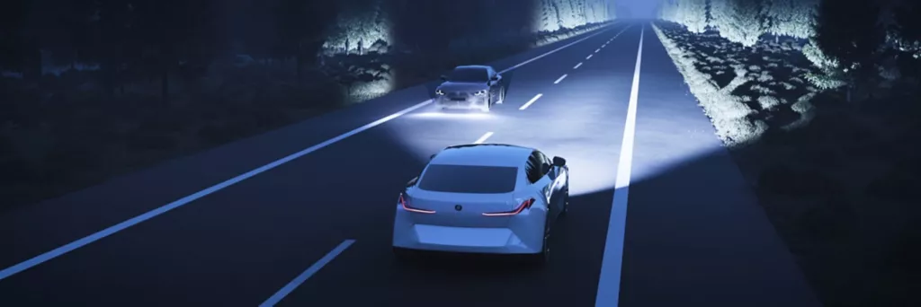 High-beam headlights at all times.