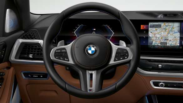  M leather steering wheel.