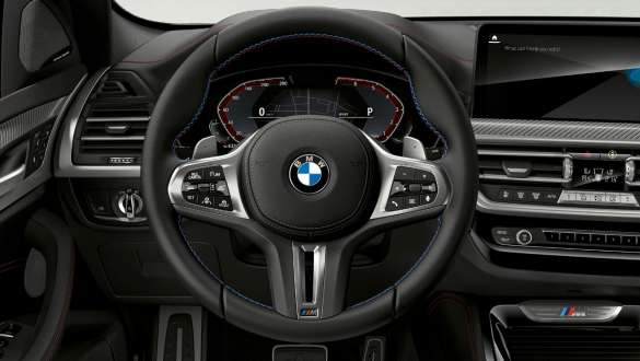  M leather steering wheel.
