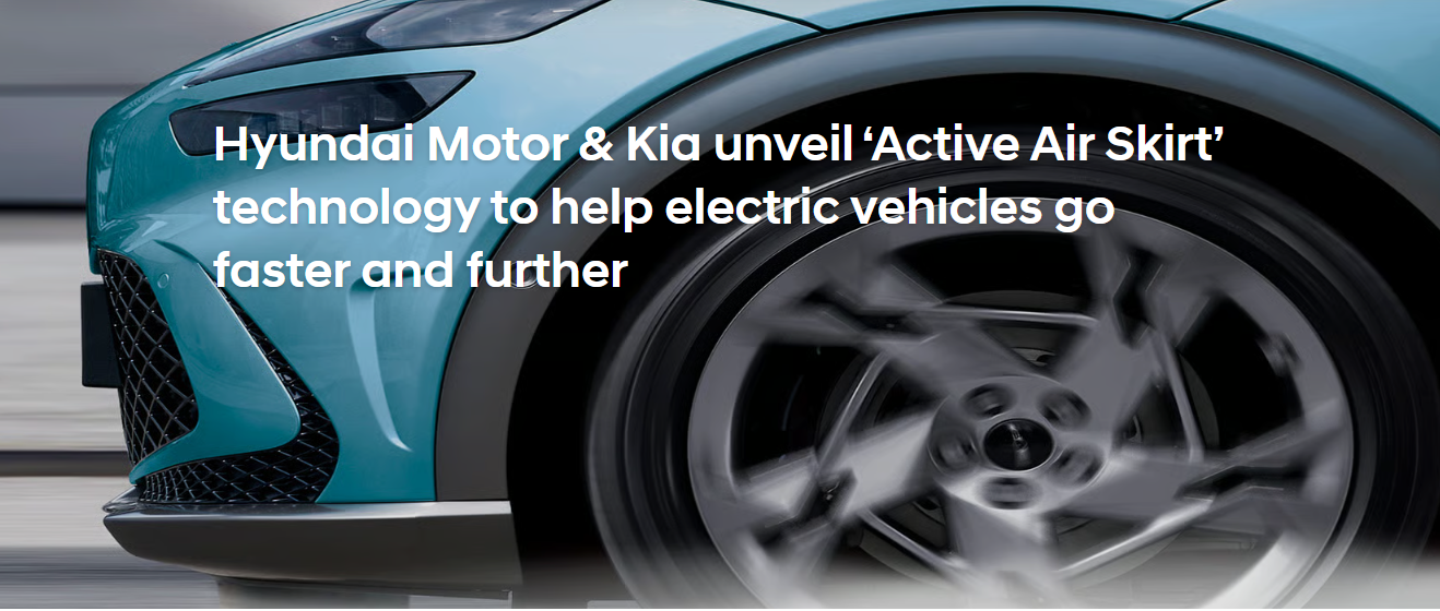 Hyundai Motor & Kia unveil ‘Active Air Skirt’ technology to help electric vehicles go faster and further