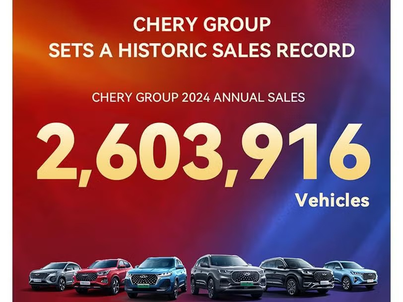 A new record - Chery Surpasses 2.6 million global sales in 2024
