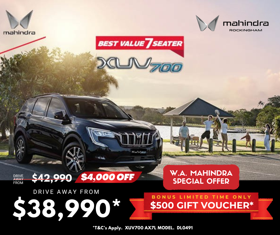 Rockingham Mahindra Special XUV700 AX7L Bonus $500 Gift Card Offer Image